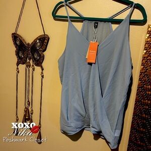 Flamingo Light Blue Blouse L blouse 100% polyester